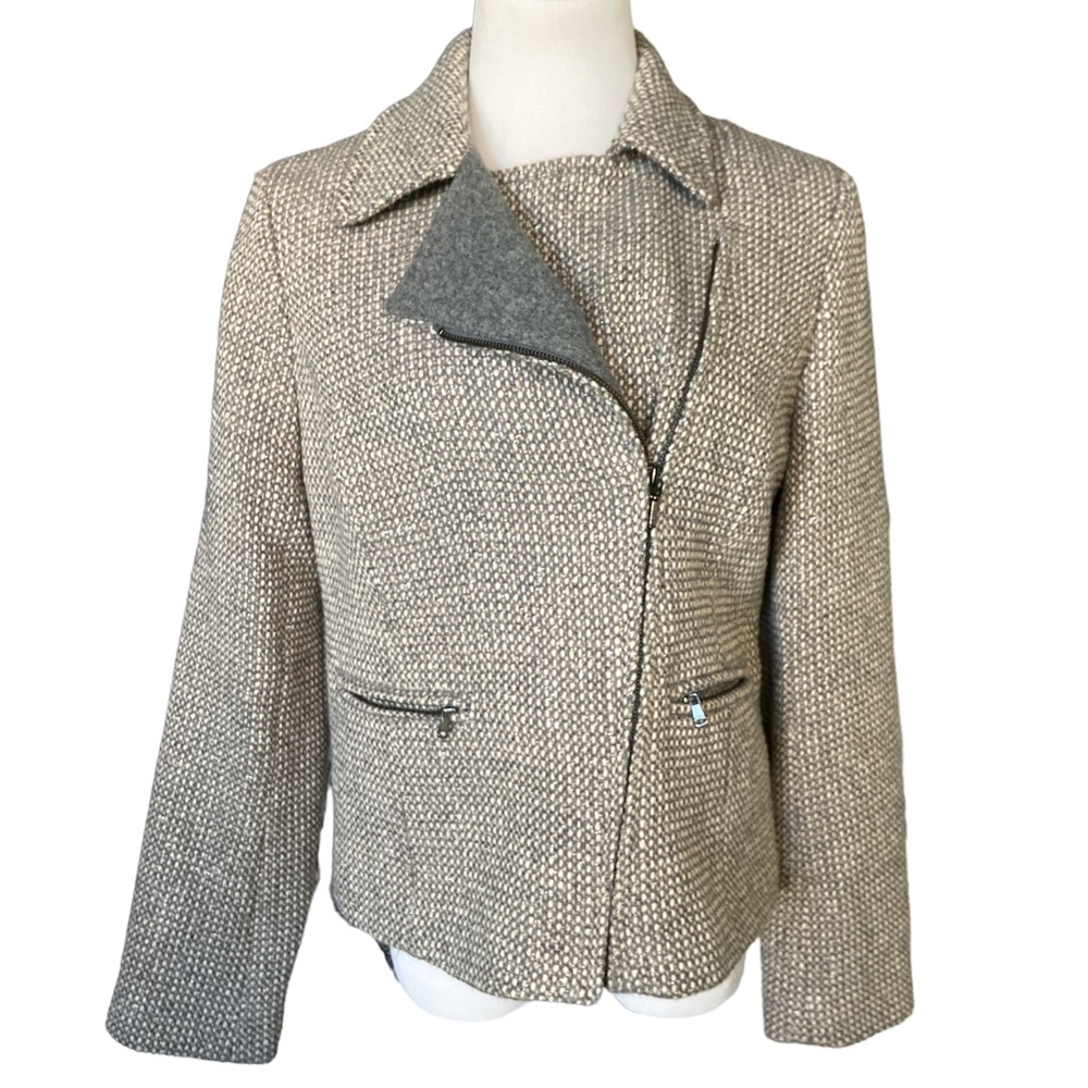 Talbots Gray and white jacket size 10
